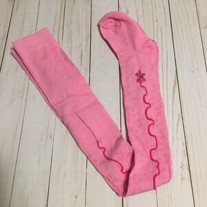 Pink Girls Tights With Floral Design By Scorpio Size 128-134 85% Cotton 10% Poly